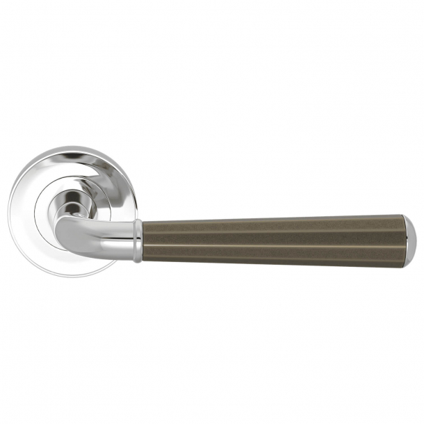 Door handle - Turnstyle Design - Amalfine - Silver bronze / Polished chrome - Model DF3270