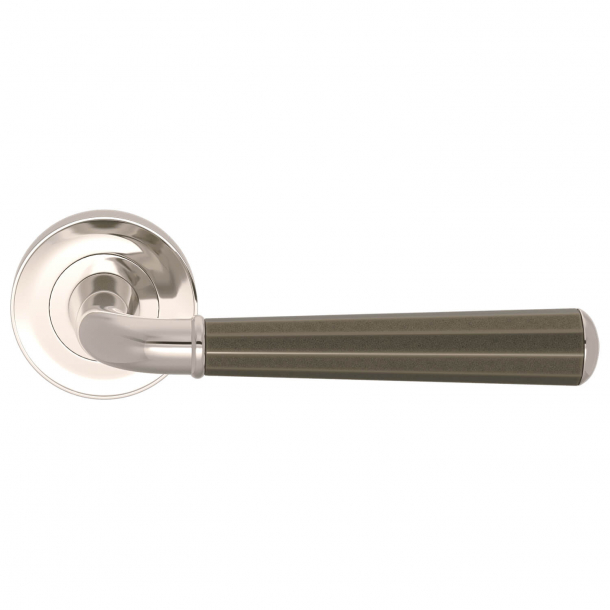 Door handle - Turnstyle Design - Amalfine - Silver bronze / Polished nickel - Model DF3270