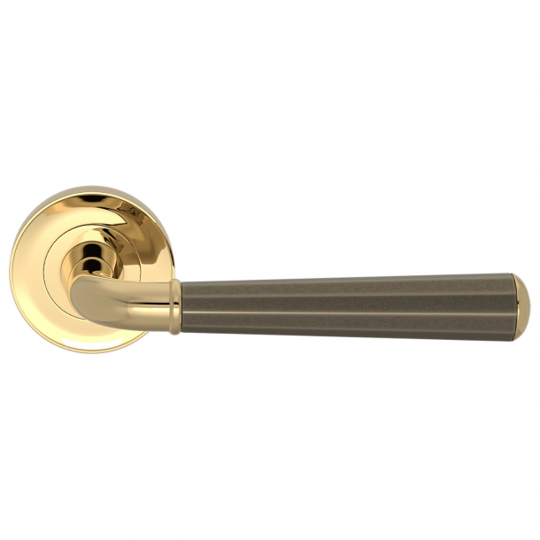Door handle - Turnstyle Design - Amalfine - Silver bronze / Polished brass - Model DF3270