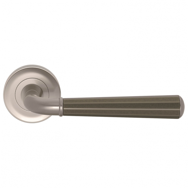 Klamka do drzwi - Turnstyle Design - Amalfine - Srebrny br&#261;z / Nikiel satynowy - Model DF3270