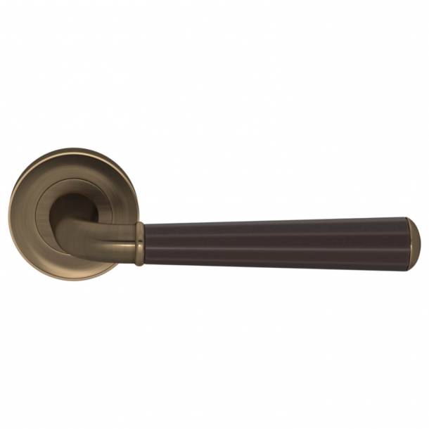 Door handle - Turnstyle Design - Amalfine - Cocoa / Antique brass - Model DF3270