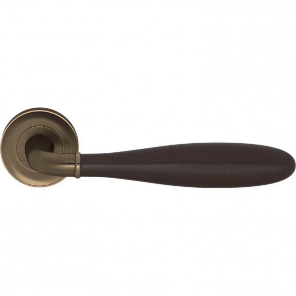 Klamka do drzwi - Amalfine - Kolor kakaowy / Mosi&#261;dz antyczny- Turnstyle Design - Model DF3290