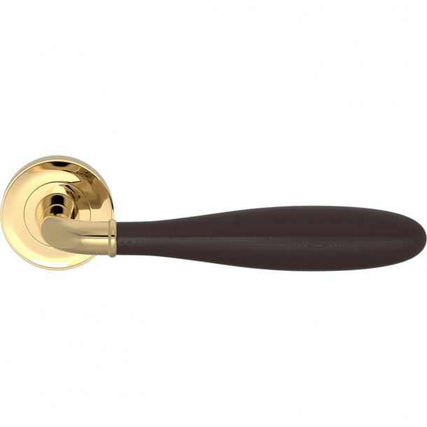 Turnstyle Design Door handle - Amalfine - Cocoa / Polished brass - Model DF3290