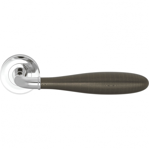 Turnstyle Design Door handle - Amalfine - Silver bronze / Bright chrome - Model DF3290