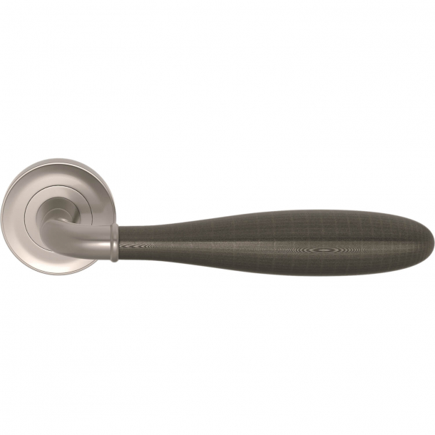 Turnstyle Design Door handle - Amalfine - Silver bronze / Satin nickel - Model DF3290
