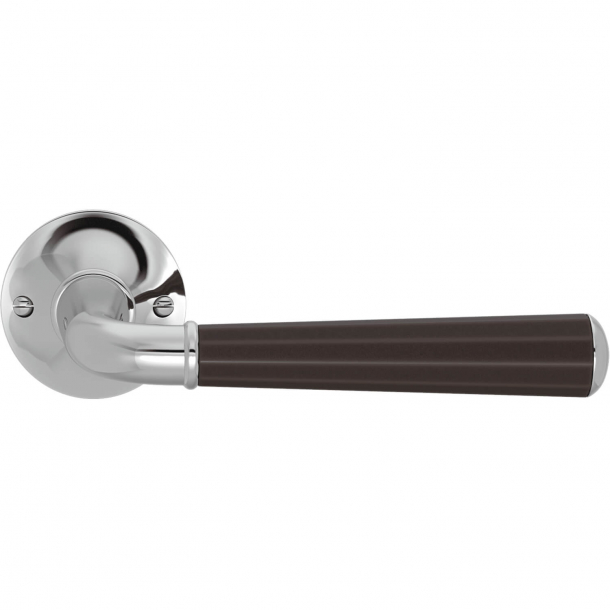 Turnstyle Design Door handle - Amalfine - Cocoa / Polished chrome - Model DF3556