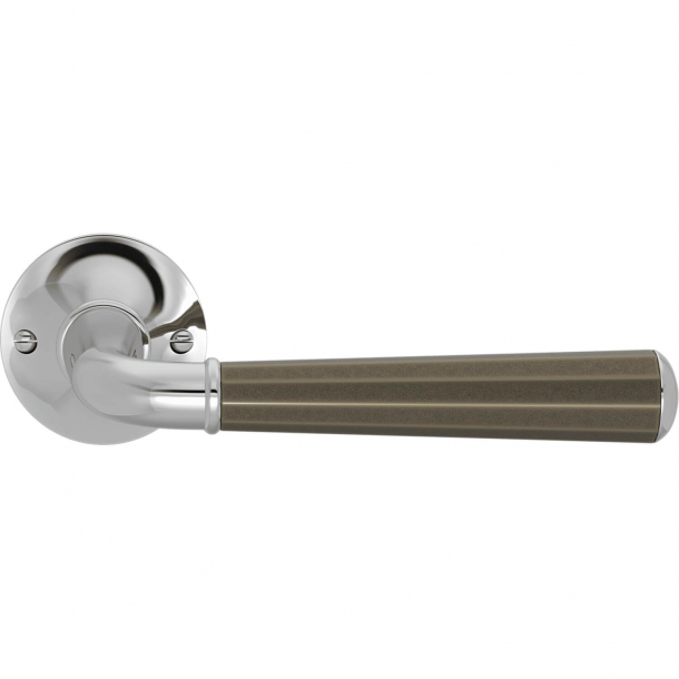 Turnstyle Design Door handle - Amalfine - Silver bronze / Polished chrome - Model DF3556