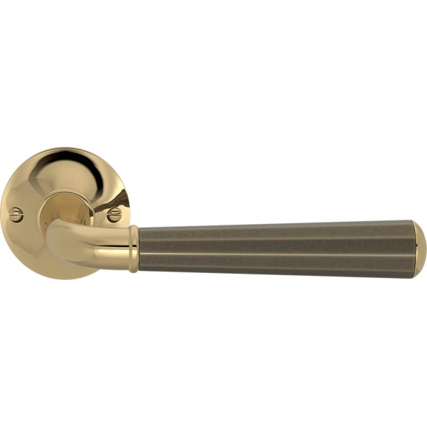 Turnstyle Design Door handle - Amalfine - Silver bronze / Polished brass - Model DF3556