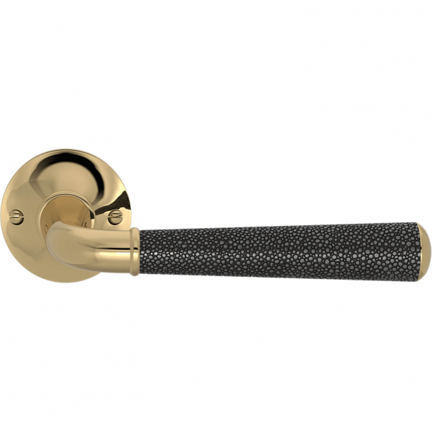 Turnstyle Design Door handle - Amalfine - Alupewt / Polished brass - Model DF4123