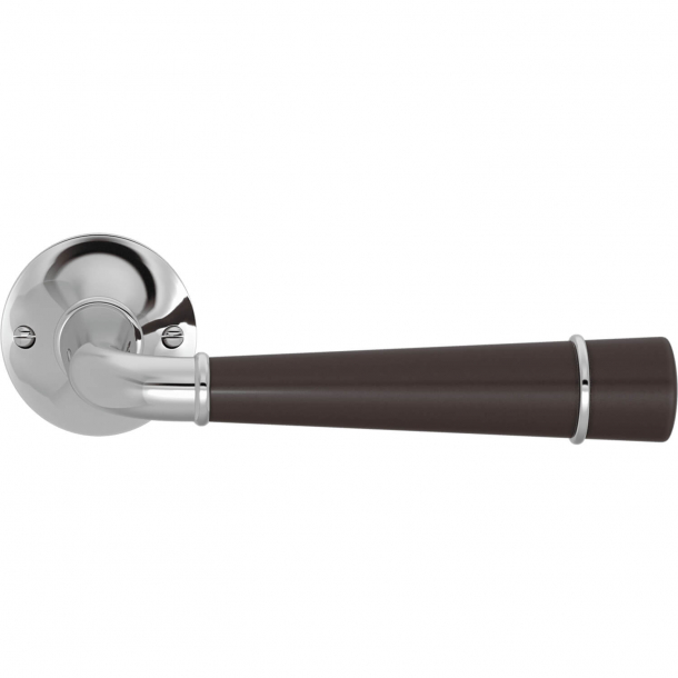 Turnstyle Design Door handle - Amalfine - Cocoa / Bright chrome - Model DF4455