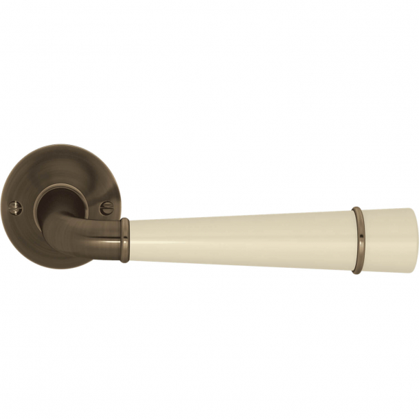 Turnstyle Design Door handle - Amalfine - Bone / Antique brass - Model DF4455