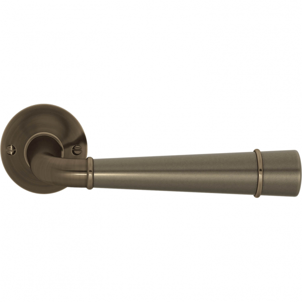 Klamka do drzwi - Amalfine - Srebrny br&#261;z / Antyczny mosi&#261;dz - Turnstyle Design - Model DF4455