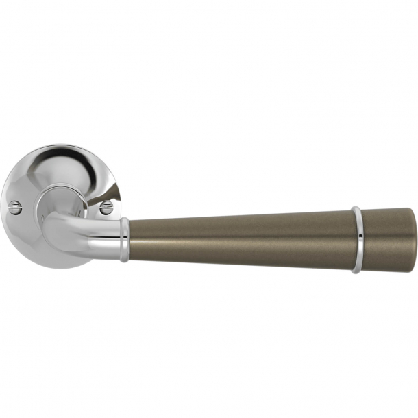 Turnstyle Design Door handle - Amalfine - Silver bronze / Bright chrome - Model DF4455