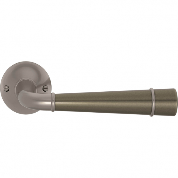 Turnstyle Design Door handle - Amalfine - Silver bronze / Satin nickel - Model DF4455
