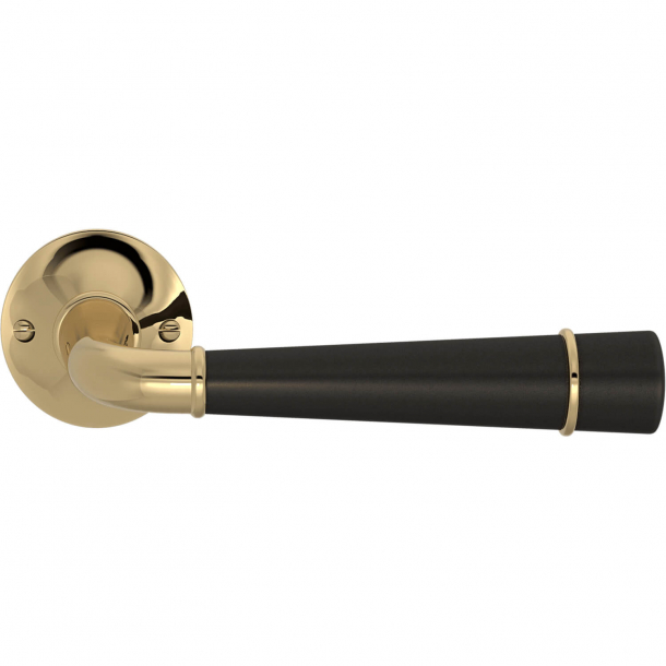 Turnstyle Design Door handle - Amalfine - Black bronze / Polished brass - Model DF4455