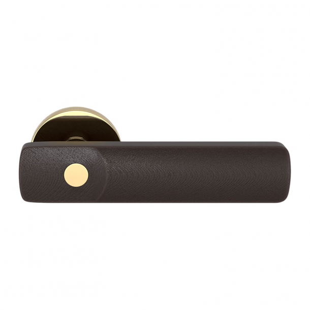 Klamka do drzwi - Amalfine - Kolor kakaowy / Mosi&#261;dz polerowany - Turnstyle Design - Model E3500