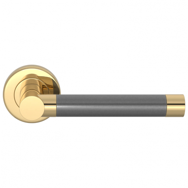 Turnstyle Design Door handle - Alupewt / Polished brass - Model P1333