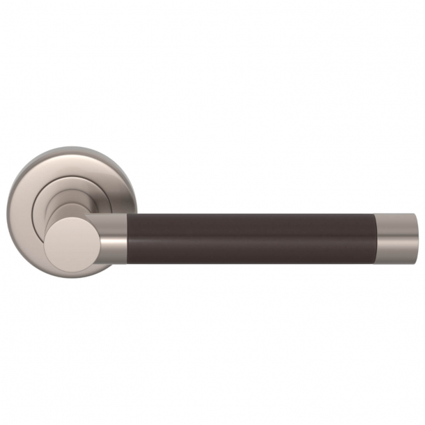 Turnstyle Design Door handle - Cocoa / Satin nickel - Model P1333