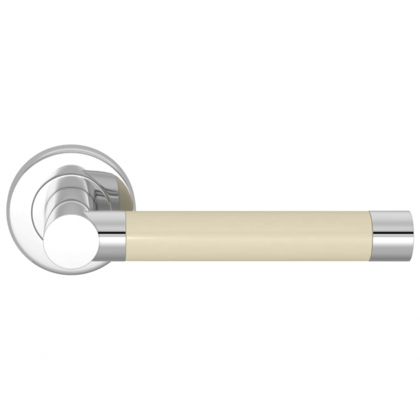 Turnstyle Design Door handle - Bone / Bright chrome - Model P1333