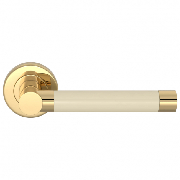 Turnstyle Design Door handle - Bone / Polished brass - Model P1333