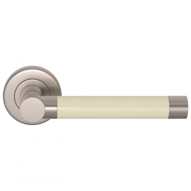Turnstyle Design Door handle - Bone / Satin nickel - Model P1333