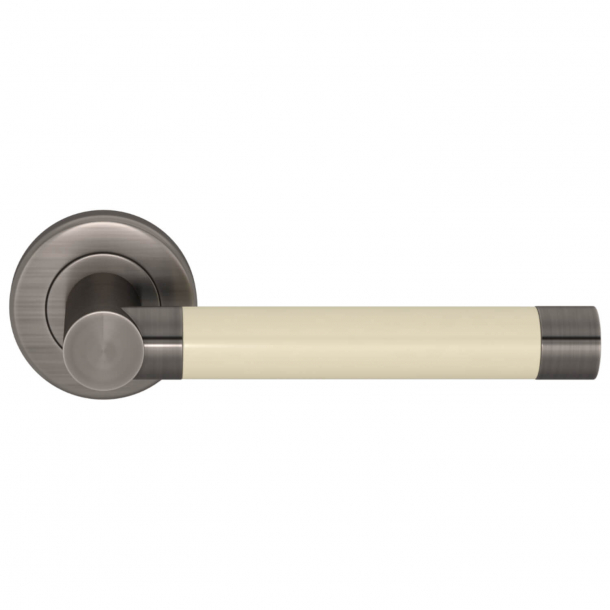 Turnstyle Design Door handle - Bone / Vintage nickel - Model P1333