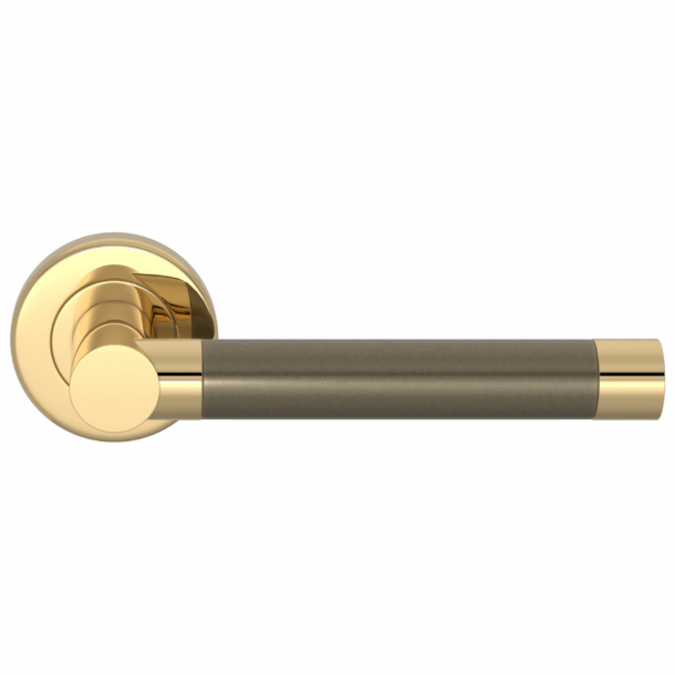 Turnstyle Design Door handle - Silver bronze / Polished brass - Model P1333