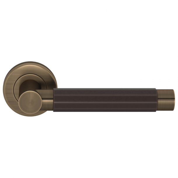 Turnstyle Design Door handle - Amalfine - Cocoa / Antique brass - Model P1440