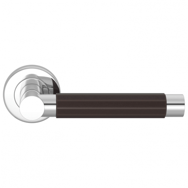 Klamka do drzwi - Turnstyle Design - Amalfine - Kolor kakaowy / B&#322;yszcz&#261;cy chrom - Model P1440