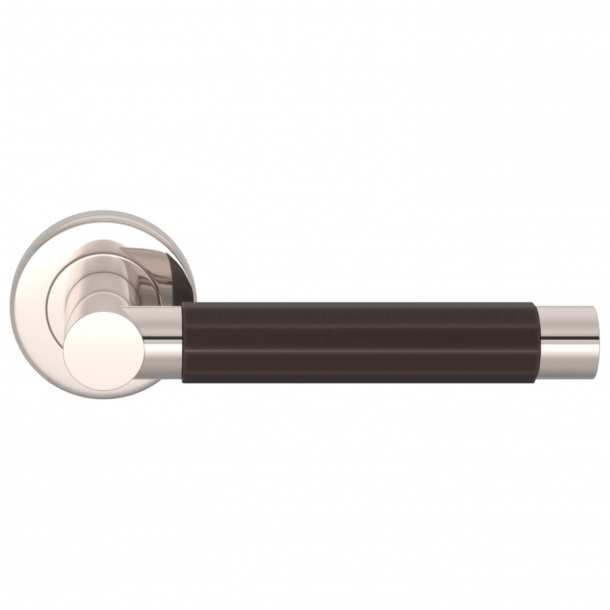 Turnstyle Design Door handle - Amalfine - Cocoa / Polished nickel - Model P1440