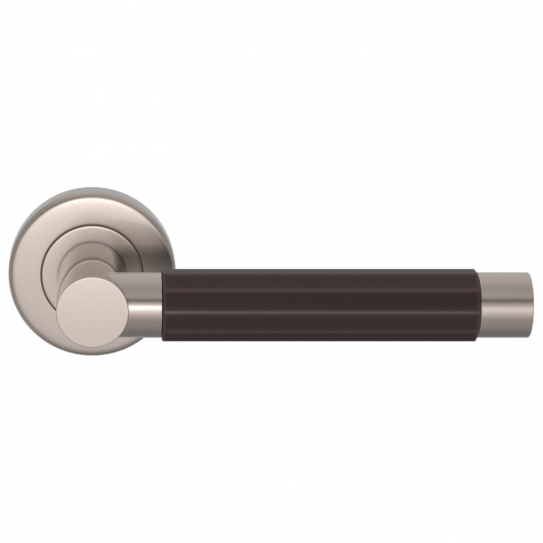 Turnstyle Design Door handle - Amalfine - Cocoa / Satin nickel - Model P1440