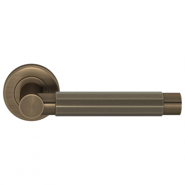 Turnstyle Design Door handle - Amalfine - Silver bronze / Antique brass - Model P1440