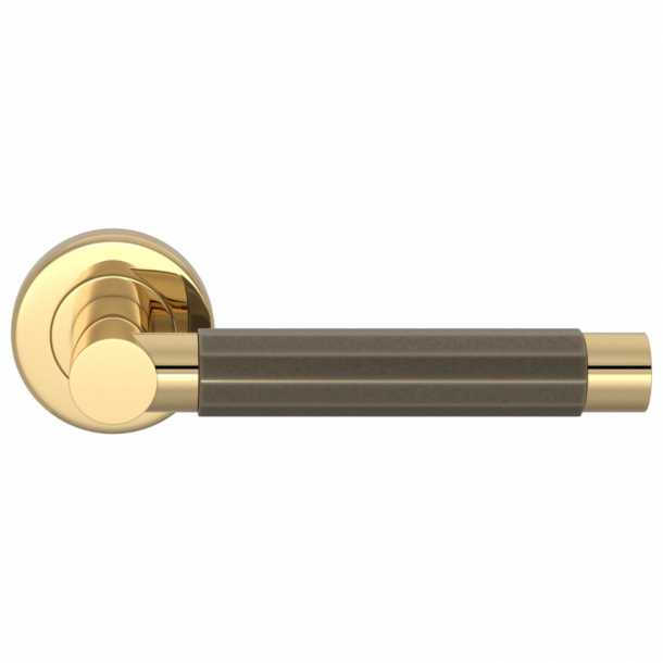 Turnstyle Design Door handle - Amalfine - Silver bronze / Polished brass - Model P1440