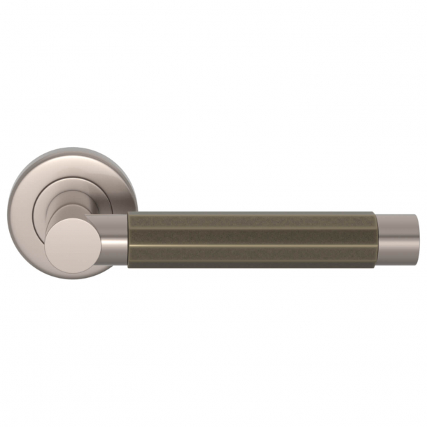 Klamka do drzwi - Turnstyle Design - Amalfine - Srebrny br&#261;z / Nikiel satynowy - Model P1440