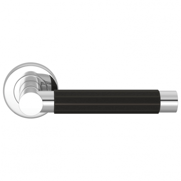 Turnstyle Design Door handle - Amalfine - Black bronze / Bright chrome - Model P1440