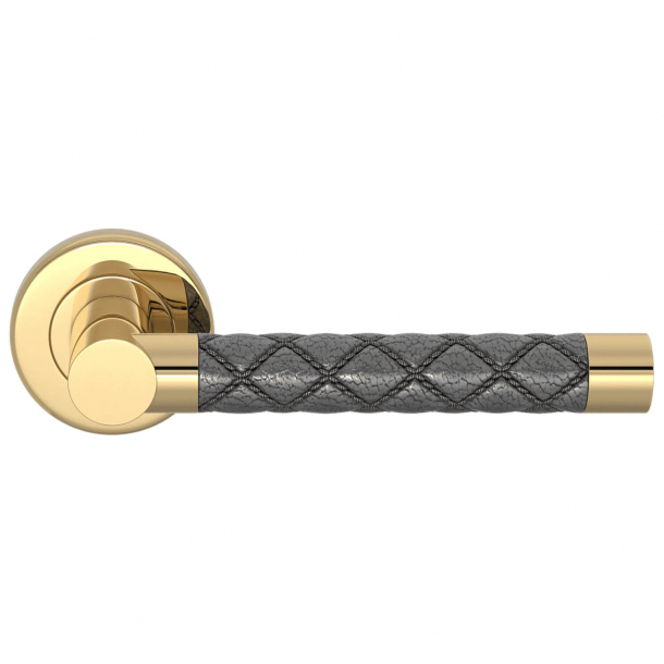 Door handle Amalfine - Alupewt / Polished brass - Model CHESTERFIELD