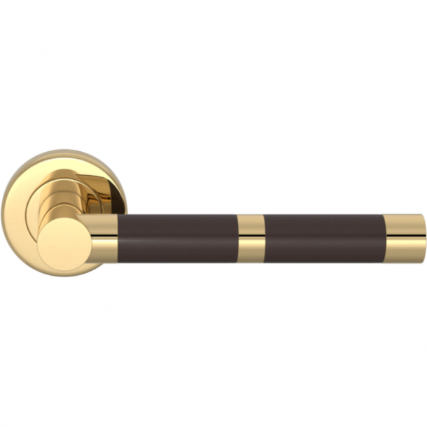 Turnstyle Design Door handle - Amalfine - Cocoa / Polished brass - Model P2771