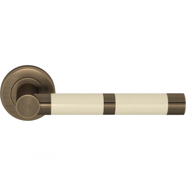 Turnstyle Design Door handle - Amalfine - Bone / Antique brass - Model P2771