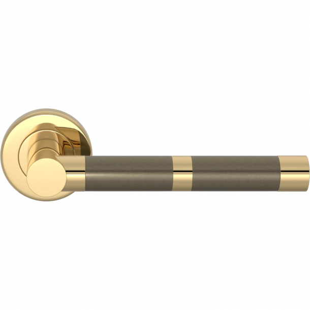 Turnstyle Design Door handle - Amalfine - Silver bronze / Polished brass - Model P2771