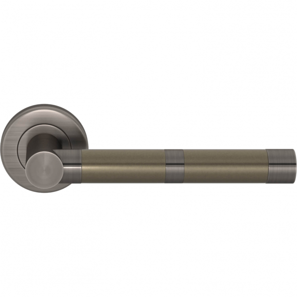 Turnstyle Design Door handle - Amalfine - Silver bronze / Vintage nickel - Model P2771