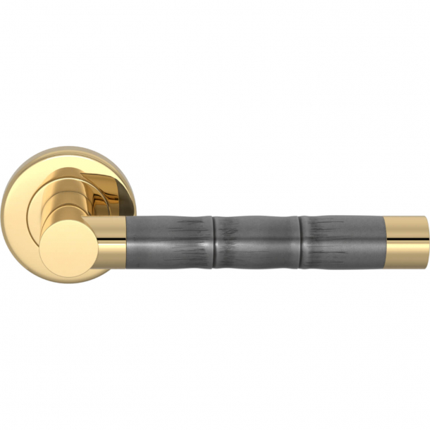 Turnstyle Design Door handle - Amalfine - Alupewt / Polished brass - Model P2856
