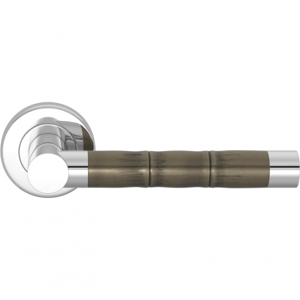 Turnstyle Design Door handle - Amalfine - Silver bronze / Bright chrome - Model P2856