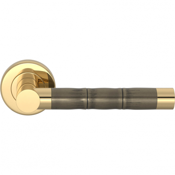 Turnstyle Design Door handle - Amalfine - Silver bronze / Polished brass - Model P2856