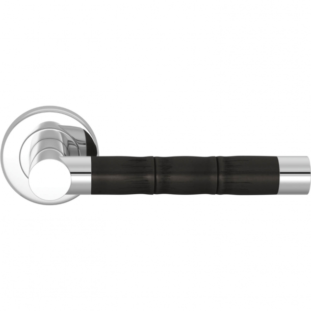 Turnstyle Design Door handle - Amalfine - Black bronze / Bright chrome - Model P2856