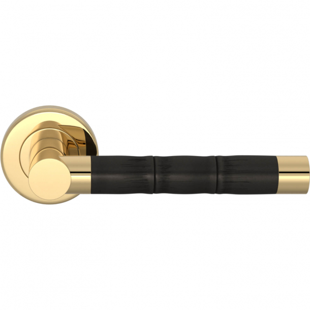 Turnstyle Design Door handle - Amalfine - Black bronze / Polished brass - Model P2856