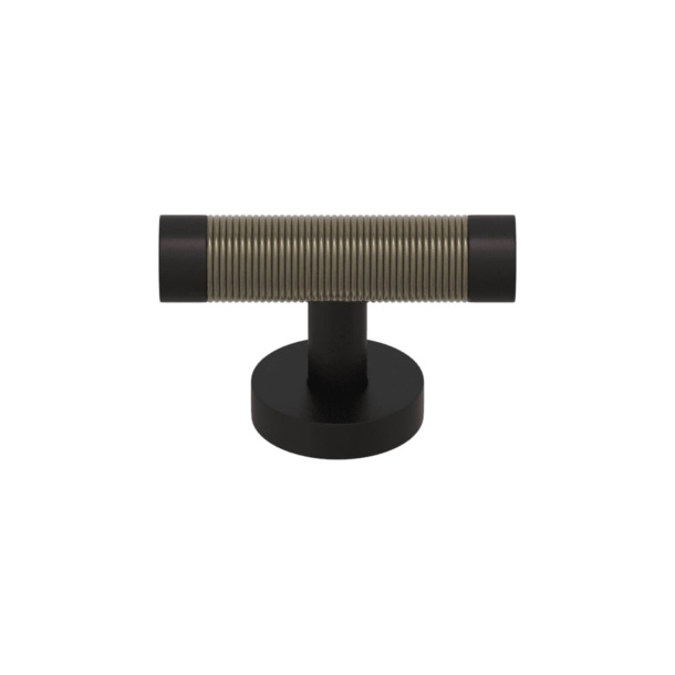 T-bar cabinet handle - Matt black chrome / Silver bronze Amalfine - Model P3036