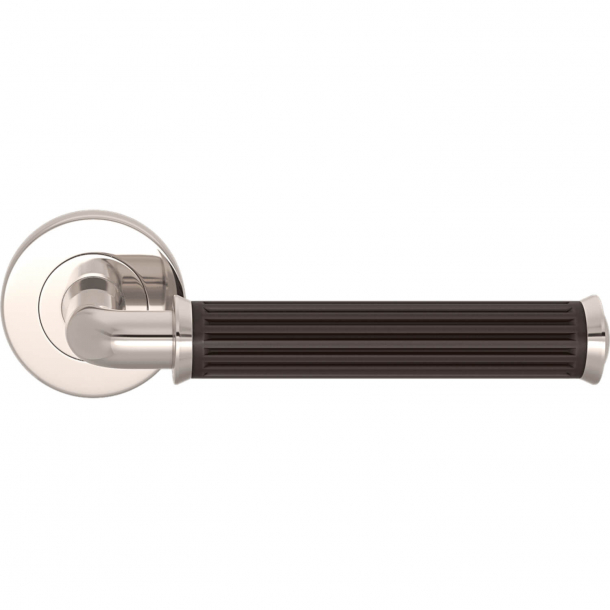 Turnstyle Design Door handle - Amalfine - Cocoa / Polished nickel - Model QA2020