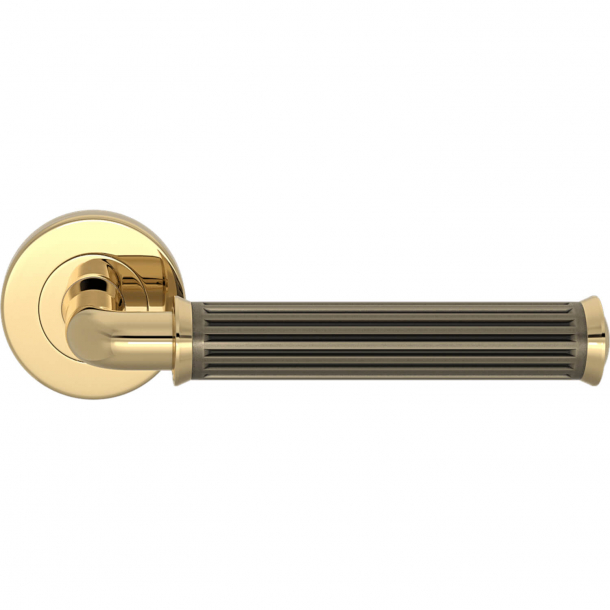 Turnstyle Design Door handle - Amalfine - Silver bronze / Polished brass - Model QA2020