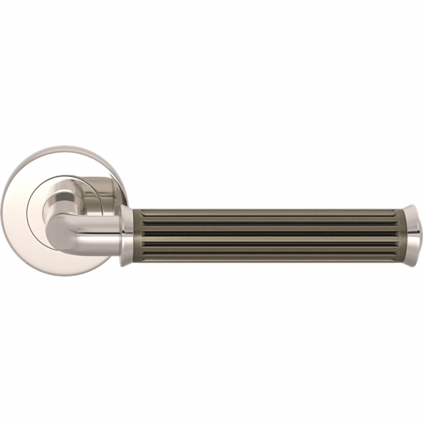 Turnstyle Design Door handle - Amalfine - Silver bronze / Polished nickel - Model QA2020