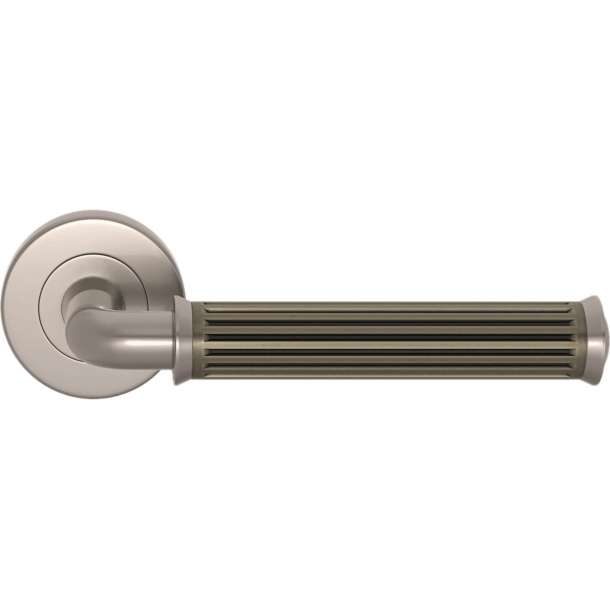 Turnstyle Design Door handle - Amalfine - Silver bronze / Satin nickel - Model QA2020